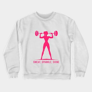 Sweat, Sparkle, Shine Barbell Silhouette Crewneck Sweatshirt